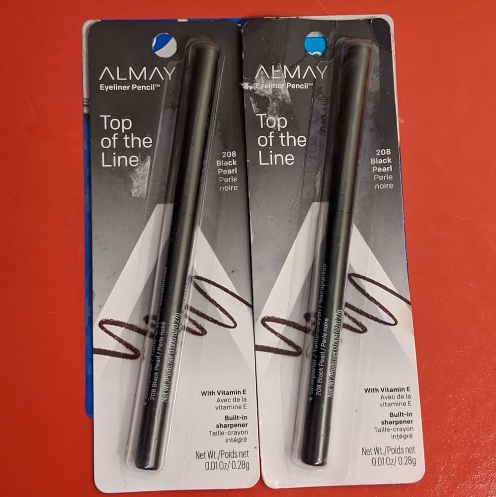 Almay Top of the Line Eyeliner Pencil Black Pearl [208], 0.01 oz Set Bundle Of 2
